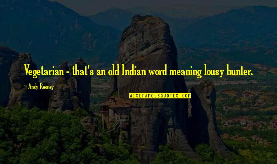 Nitamax Quotes By Andy Rooney: Vegetarian - that's an old Indian word meaning