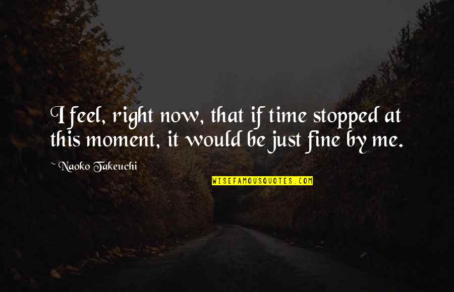 Nitrocellulose Paint Quotes By Naoko Takeuchi: I feel, right now, that if time stopped Nitrocellulose Paint Quotes By Naoko Takeuchi: I feel, right now, that if time stopped
