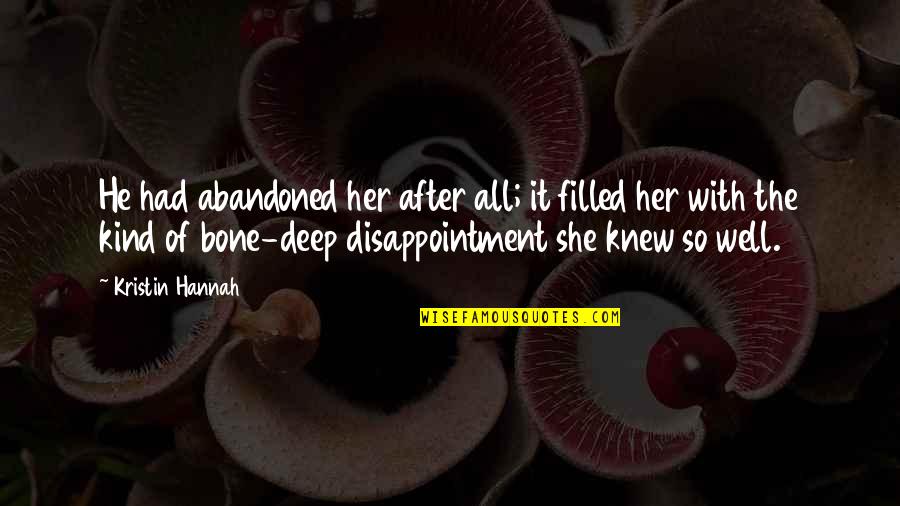 Nitrogenated Coffee Quotes By Kristin Hannah: He had abandoned her after all; it filled Nitrogenated Coffee Quotes By Kristin Hannah: He had abandoned her after all; it filled