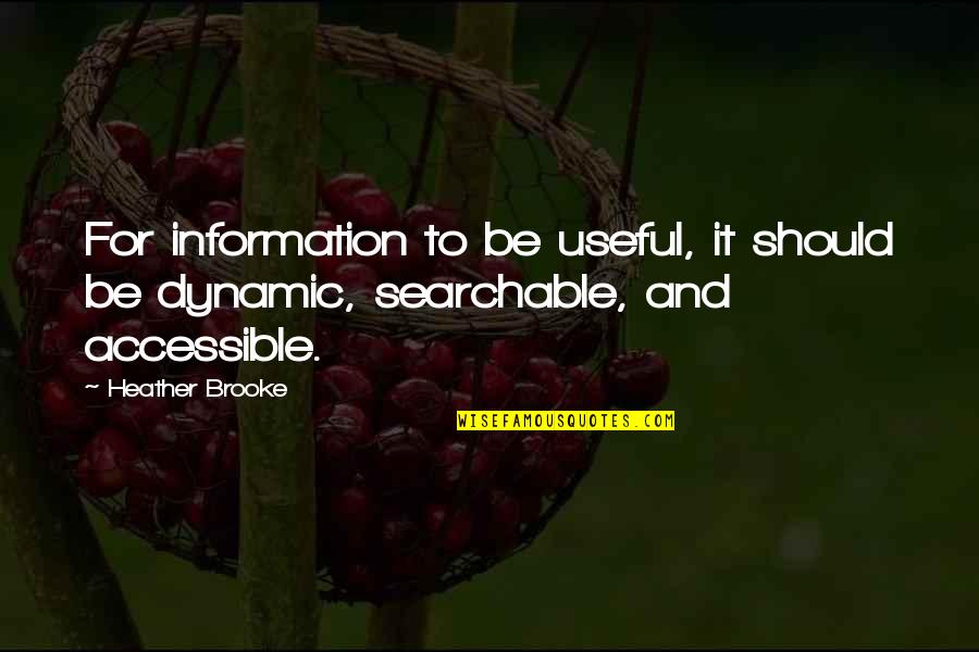 Nitrosamines Formation Quotes By Heather Brooke: For information to be useful, it should be