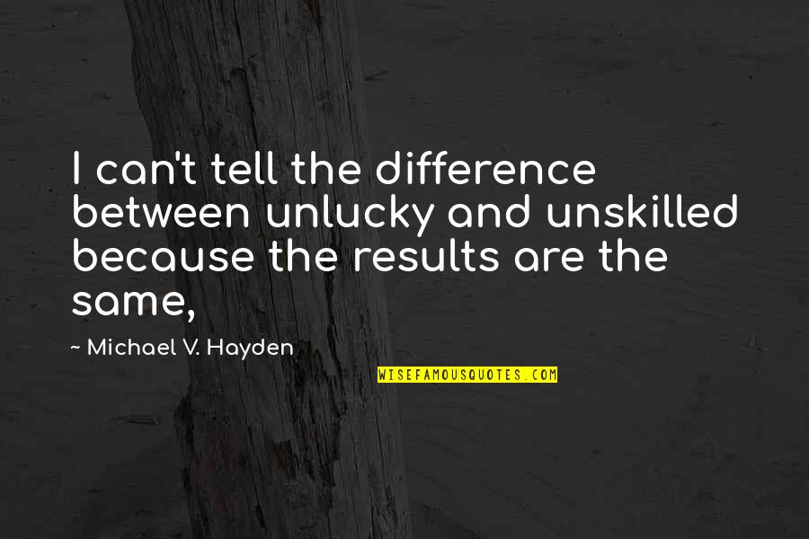 Nitrous Quotes By Michael V. Hayden: I can't tell the difference between unlucky and Nitrous Quotes By Michael V. Hayden: I can't tell the difference between unlucky and