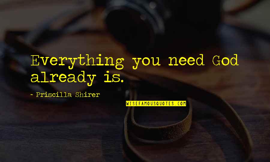 Nitzberg Methuen Quotes By Priscilla Shirer: Everything you need God already is.