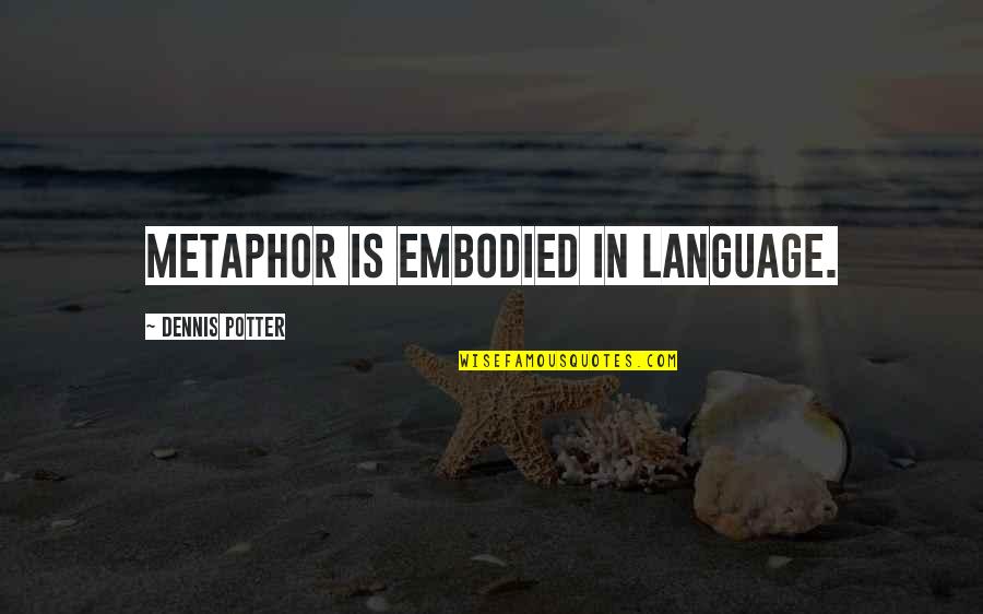 Niveaux Dorganisation Quotes By Dennis Potter: Metaphor is embodied in language.