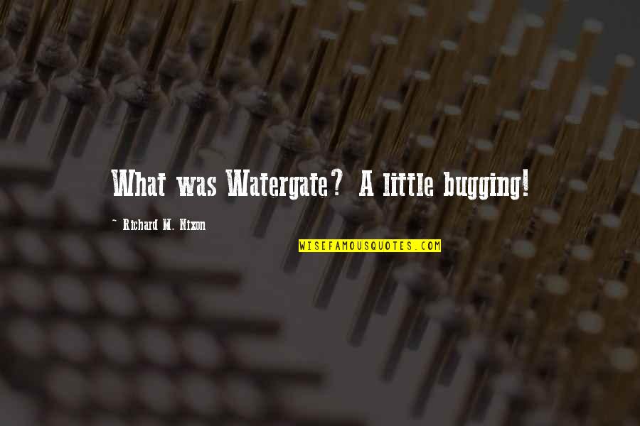 Nixon Watergate Quotes By Richard M. Nixon: What was Watergate? A little bugging!