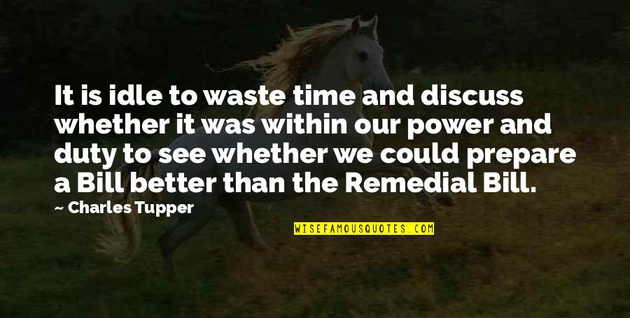 Niyahtofine Quotes By Charles Tupper: It is idle to waste time and discuss