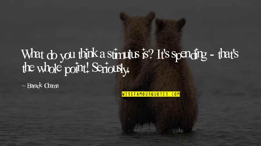 Nizamanr Quotes By Barack Obama: What do you think a stimulus is? It's