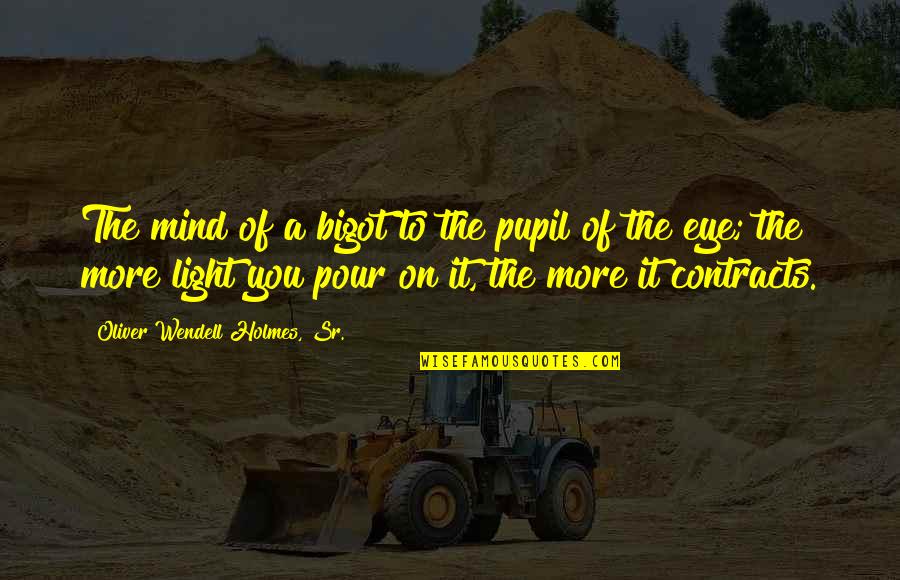 Nizami Ganjavi Quotes By Oliver Wendell Holmes, Sr.: The mind of a bigot to the pupil Nizami Ganjavi Quotes By Oliver Wendell Holmes, Sr.: The mind of a bigot to the pupil
