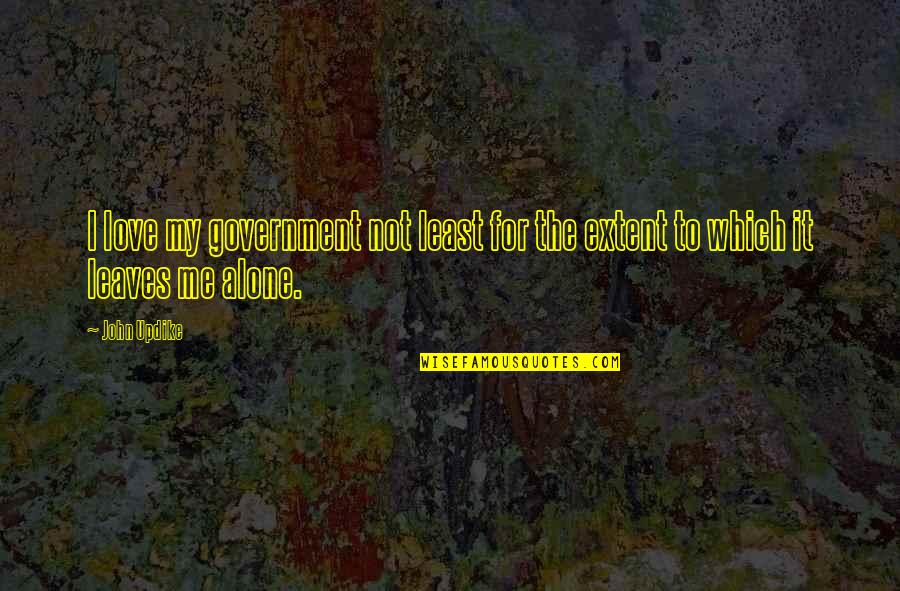 Njoroge Njoroge Quotes By John Updike: I love my government not least for the