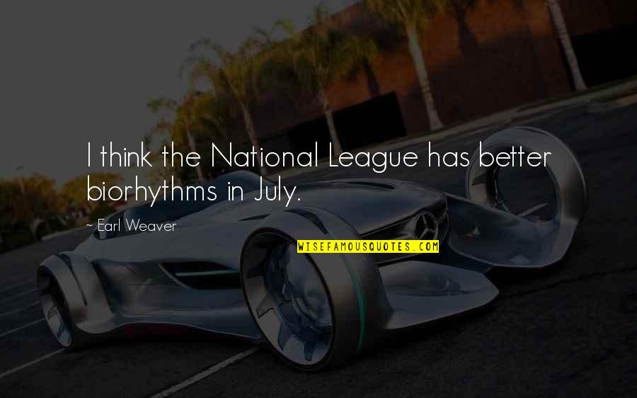 Njuguna Comedian Quotes By Earl Weaver: I think the National League has better biorhythms