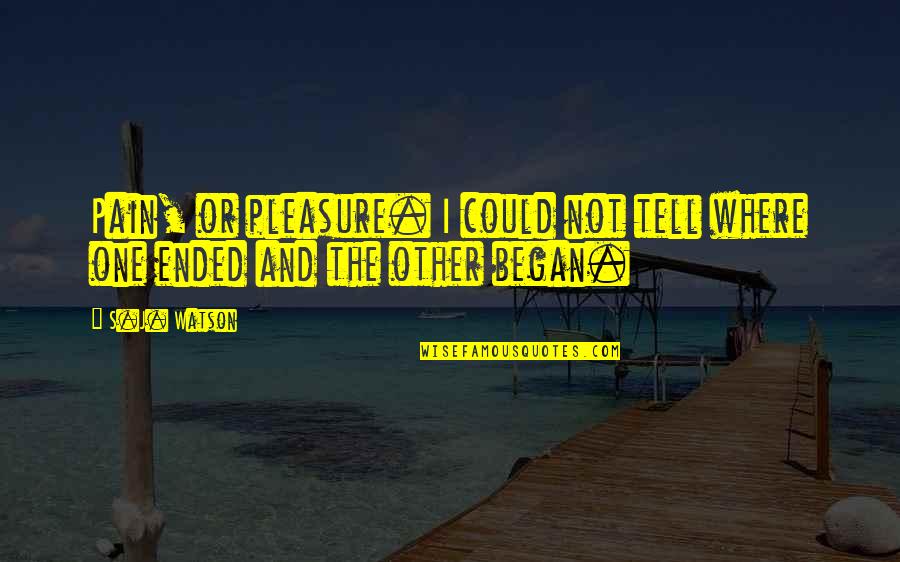 Nnbr Quotes By S.J. Watson: Pain, or pleasure. I could not tell where