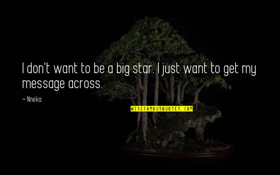 Nneka Best Quotes By Nneka: I don't want to be a big star.