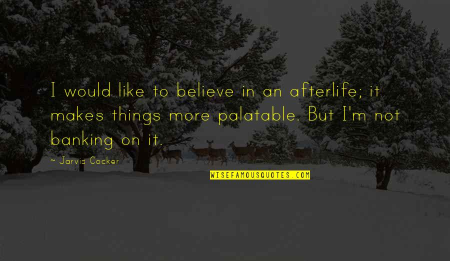 No Afterlife Quotes By Jarvis Cocker: I would like to believe in an afterlife;
