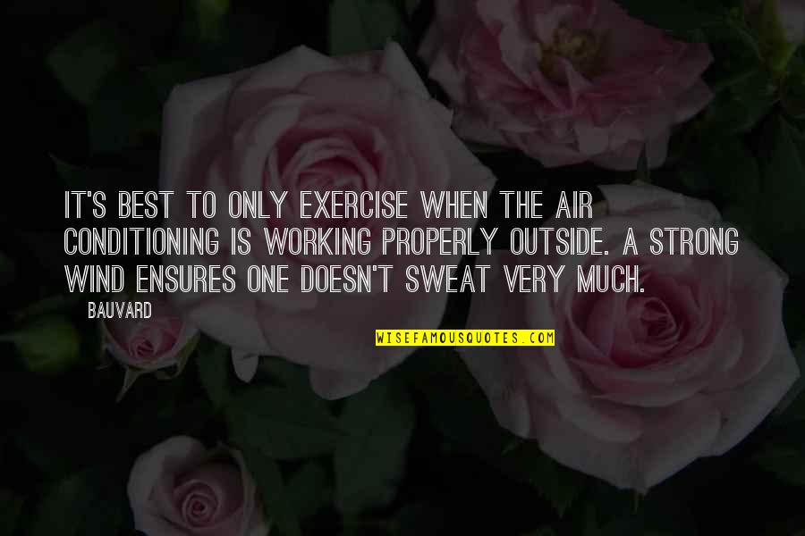 No Air Conditioning Quotes By Bauvard: It's best to only exercise when the air