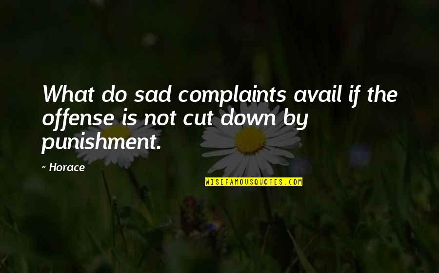 No Avail Quotes By Horace: What do sad complaints avail if the offense