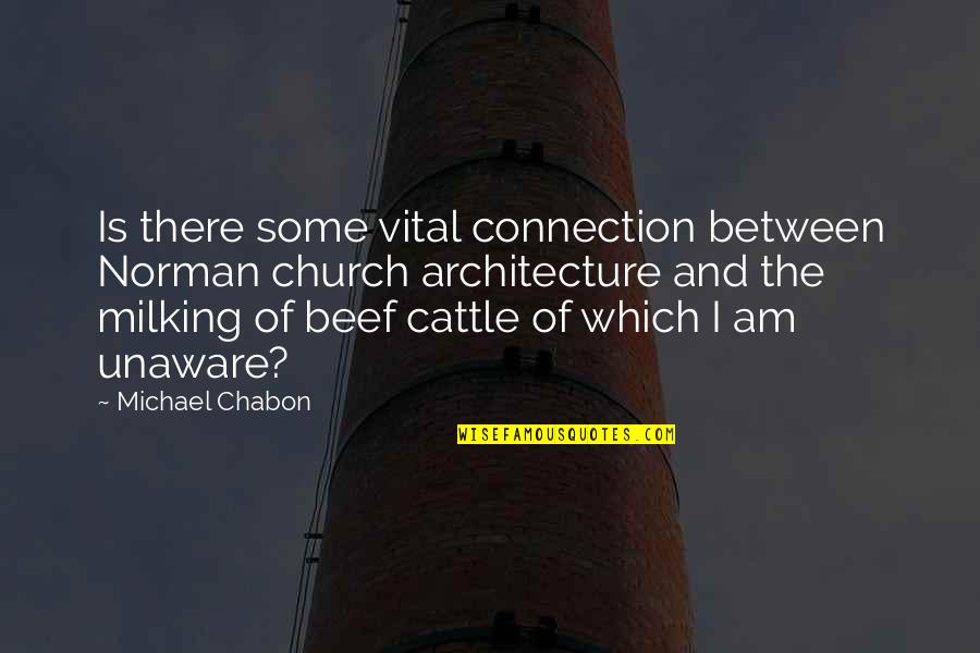 No Beef Quotes By Michael Chabon: Is there some vital connection between Norman church