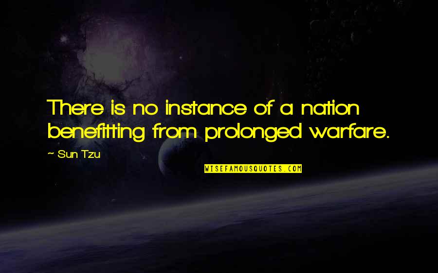 No Benefit Quotes By Sun Tzu: There is no instance of a nation benefitting