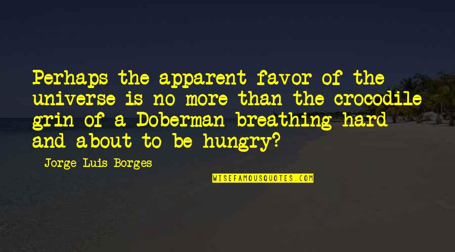 No Breathing Quotes By Jorge Luis Borges: Perhaps the apparent favor of the universe is No Breathing Quotes By Jorge Luis Borges: Perhaps the apparent favor of the universe is