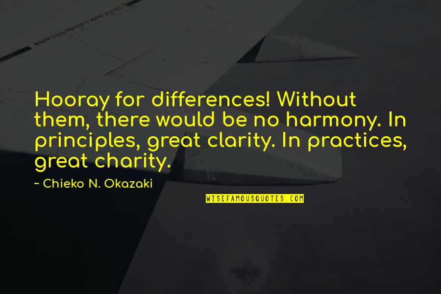 No Clarity Quotes By Chieko N. Okazaki: Hooray for differences! Without them, there would be No Clarity Quotes By Chieko N. Okazaki: Hooray for differences! Without them, there would be