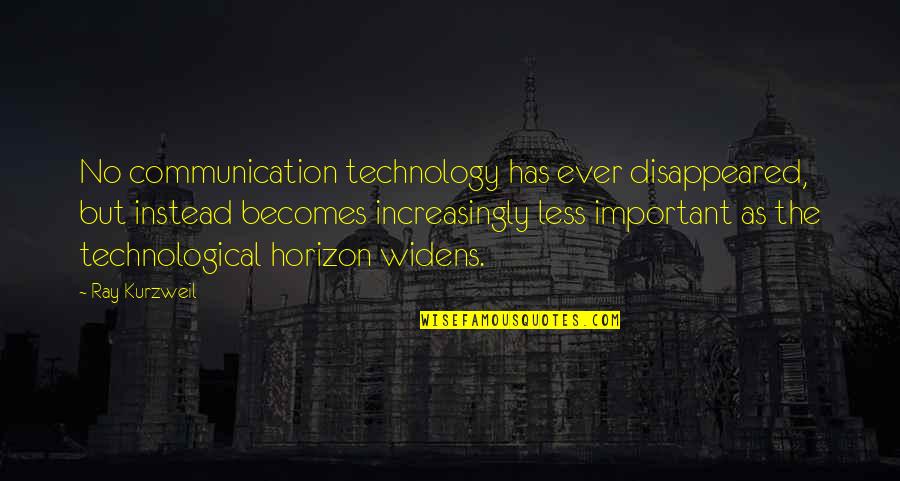 No Communication Quotes By Ray Kurzweil: No communication technology has ever disappeared, but instead