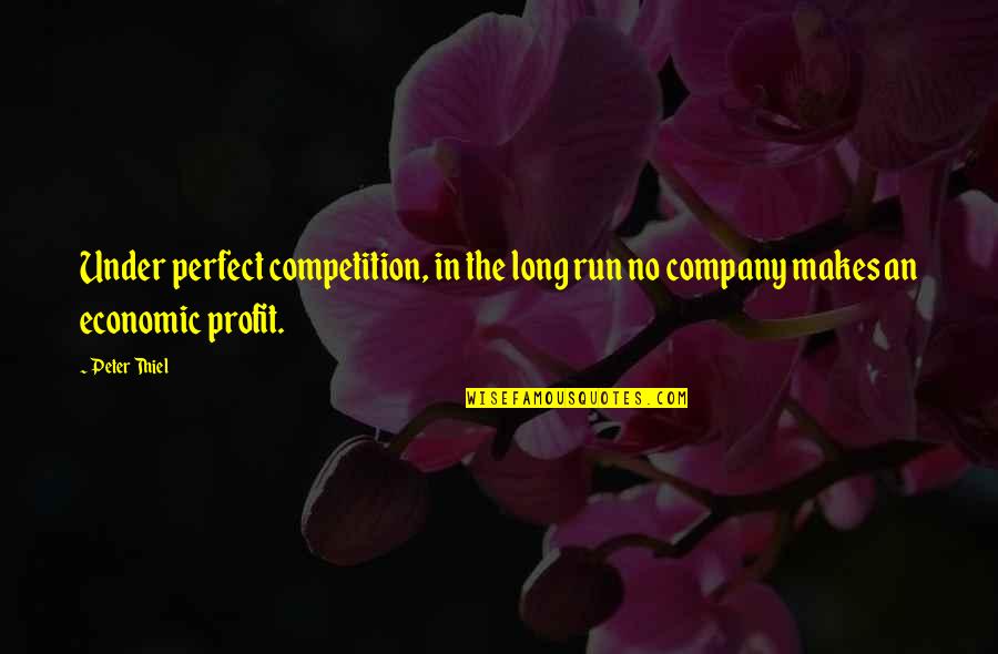 No Competition Quotes By Peter Thiel: Under perfect competition, in the long run no