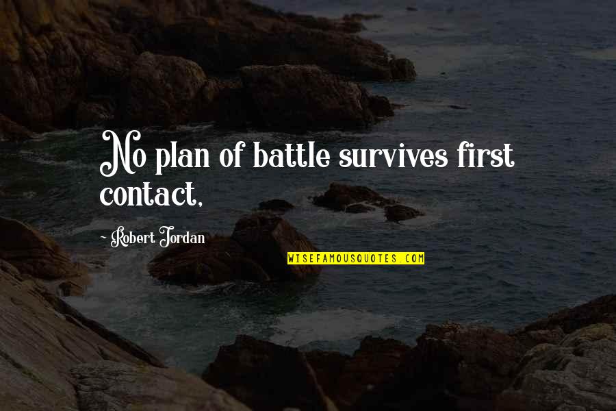 No Contact Quotes By Robert Jordan: No plan of battle survives first contact,