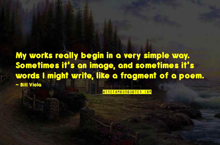 No Drama Allowed Quotes By Bill Viola: My works really begin in a very simple