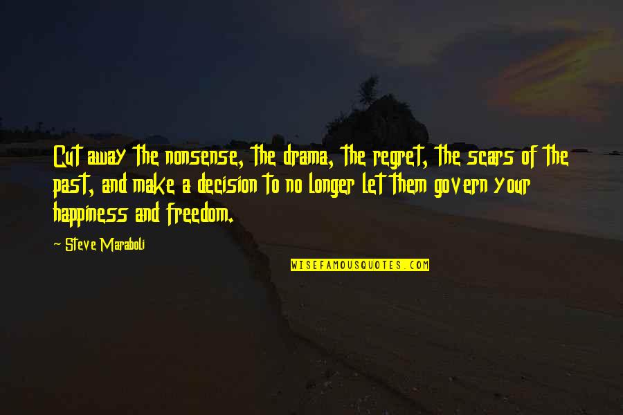 No Drama Quotes By Steve Maraboli: Cut away the nonsense, the drama, the regret,