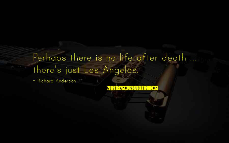 No Drinking Quotes By Richard Anderson: Perhaps there is no life after death ...