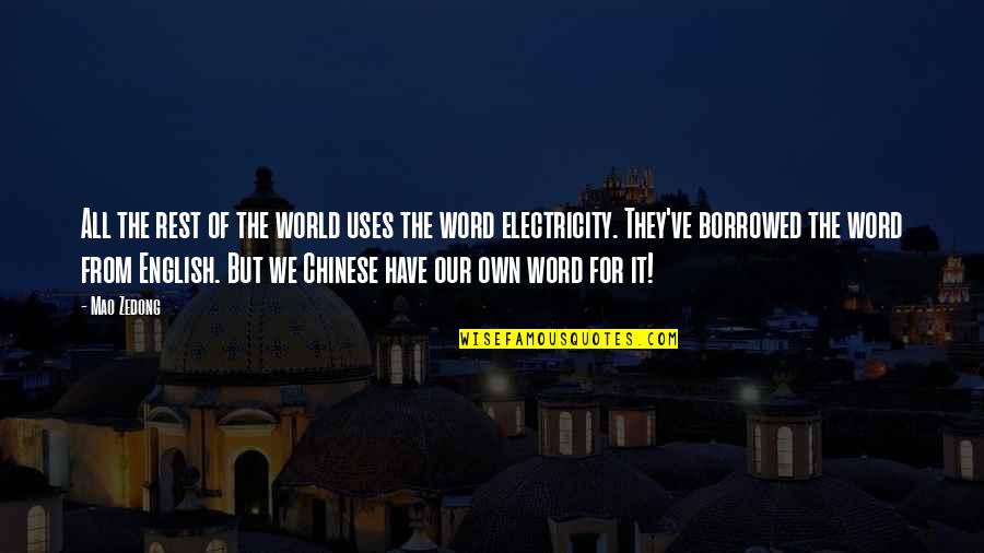 No Electricity Quotes By Mao Zedong: All the rest of the world uses the