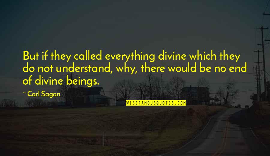 No End Quotes By Carl Sagan: But if they called everything divine which they