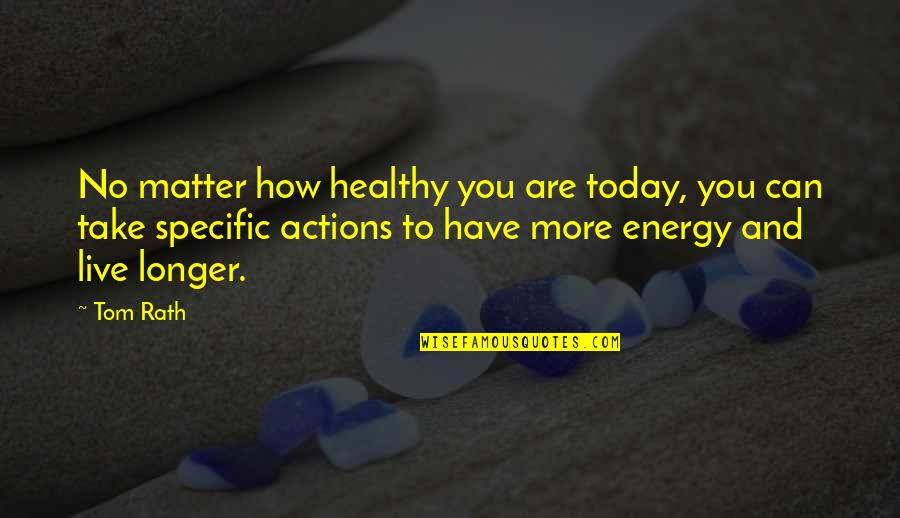 No Energy Quotes By Tom Rath: No matter how healthy you are today, you