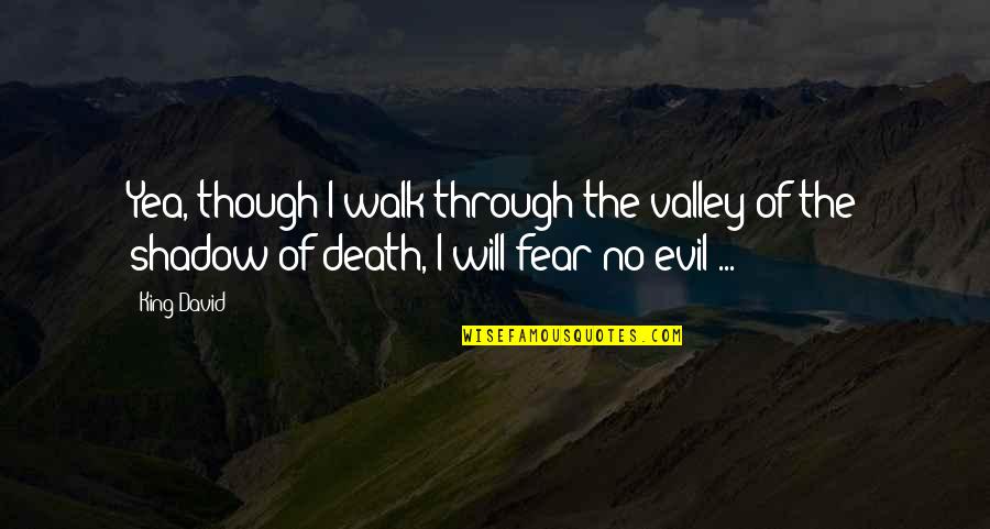 No Fear Death Quotes By King David: Yea, though I walk through the valley of