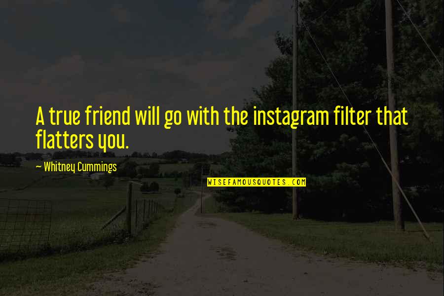 No Filter Quotes By Whitney Cummings: A true friend will go with the instagram