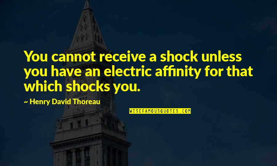 No Foreign Lands Quotes By Henry David Thoreau: You cannot receive a shock unless you have