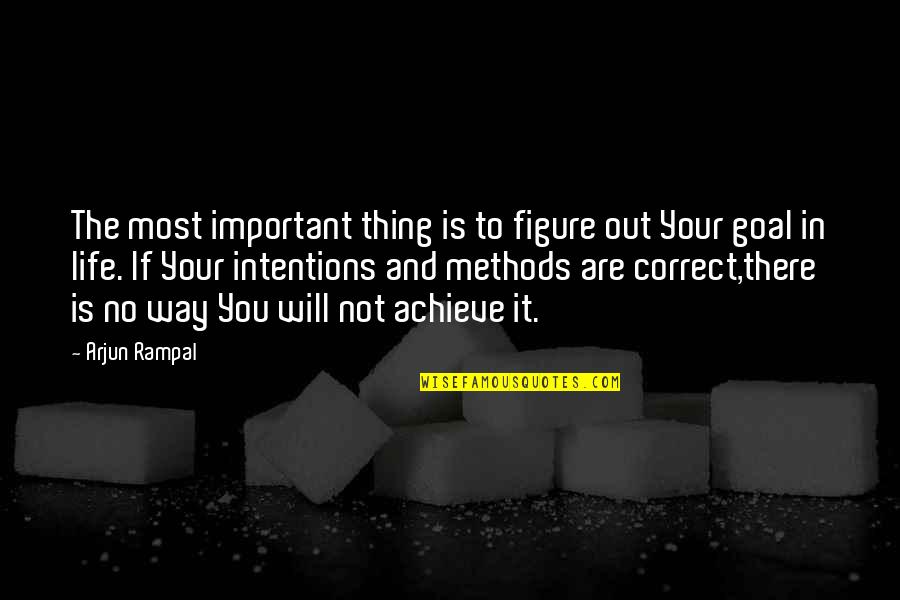 No Goal In Life Quotes By Arjun Rampal: The most important thing is to figure out No Goal In Life Quotes By Arjun Rampal: The most important thing is to figure out
