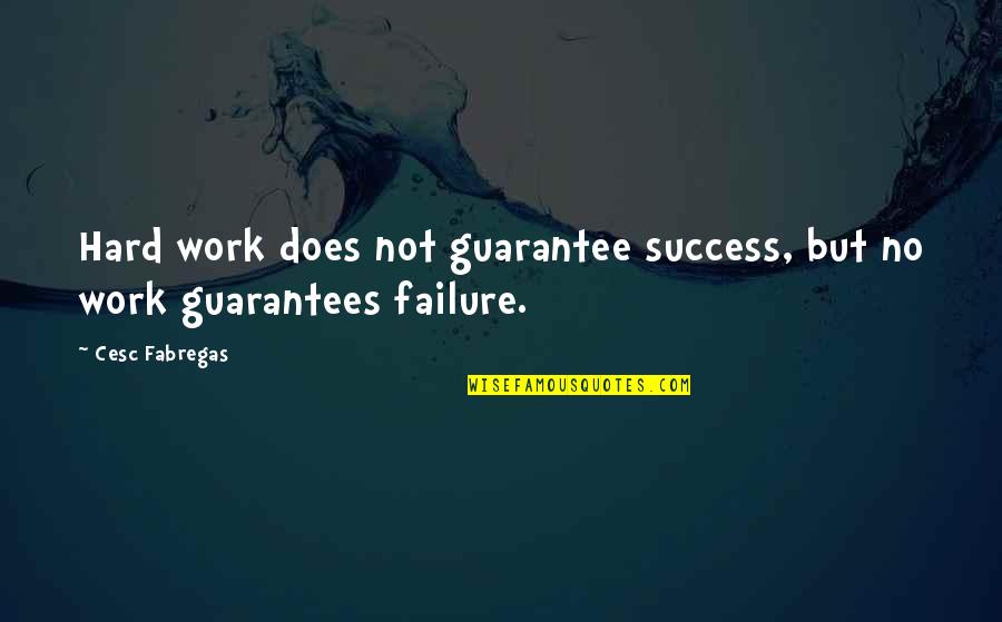 No Guarantees Quotes By Cesc Fabregas: Hard work does not guarantee success, but no