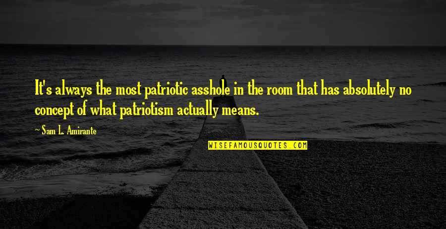No Happiness Meme Quotes By Sam L. Amirante: It's always the most patriotic asshole in the