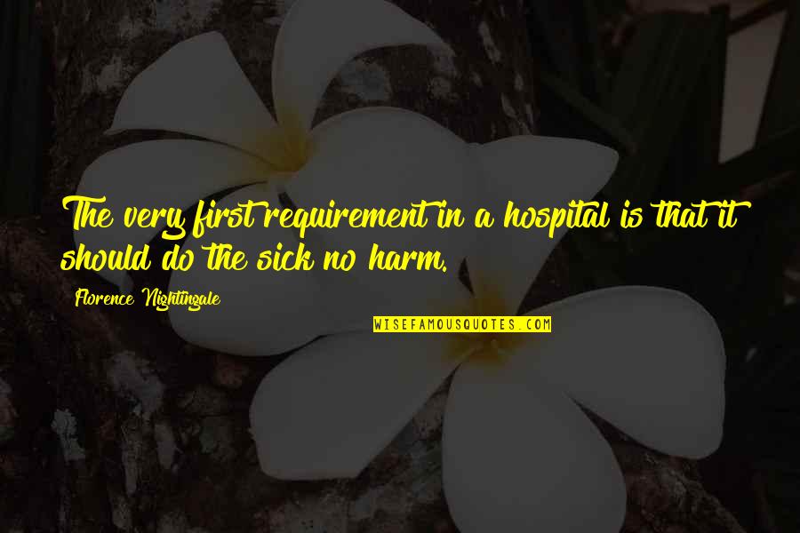 No Harm Quotes By Florence Nightingale: The very first requirement in a hospital is