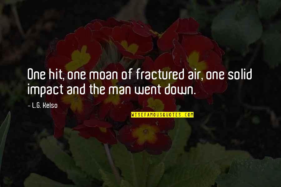 No Impact Man Quotes By L.G. Kelso: One hit, one moan of fractured air, one