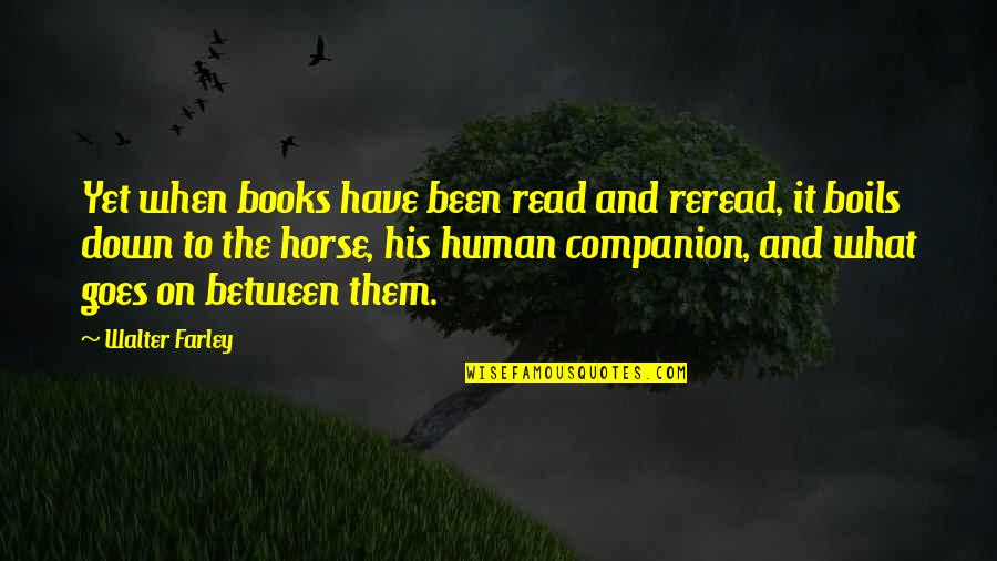 No Importance Of Wife Quotes By Walter Farley: Yet when books have been read and reread,