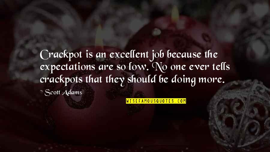 No Job Funny Quotes By Scott Adams: Crackpot is an excellent job because the expectations