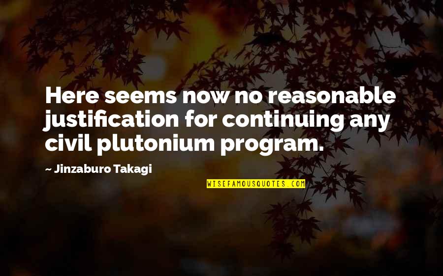 No Justification Quotes By Jinzaburo Takagi: Here seems now no reasonable justification for continuing