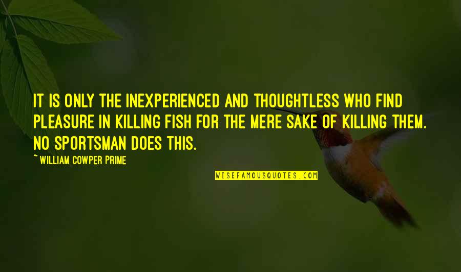 No Killing Quotes By William Cowper Prime: It is only the inexperienced and thoughtless who No Killing Quotes By William Cowper Prime: It is only the inexperienced and thoughtless who
