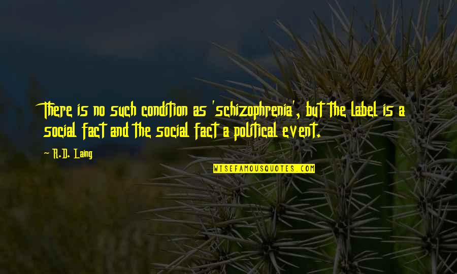 No Label Quotes By R.D. Laing: There is no such condition as 'schizophrenia', but