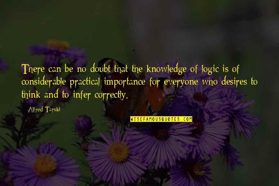 No Logic Quotes By Alfred Tarski: There can be no doubt that the knowledge