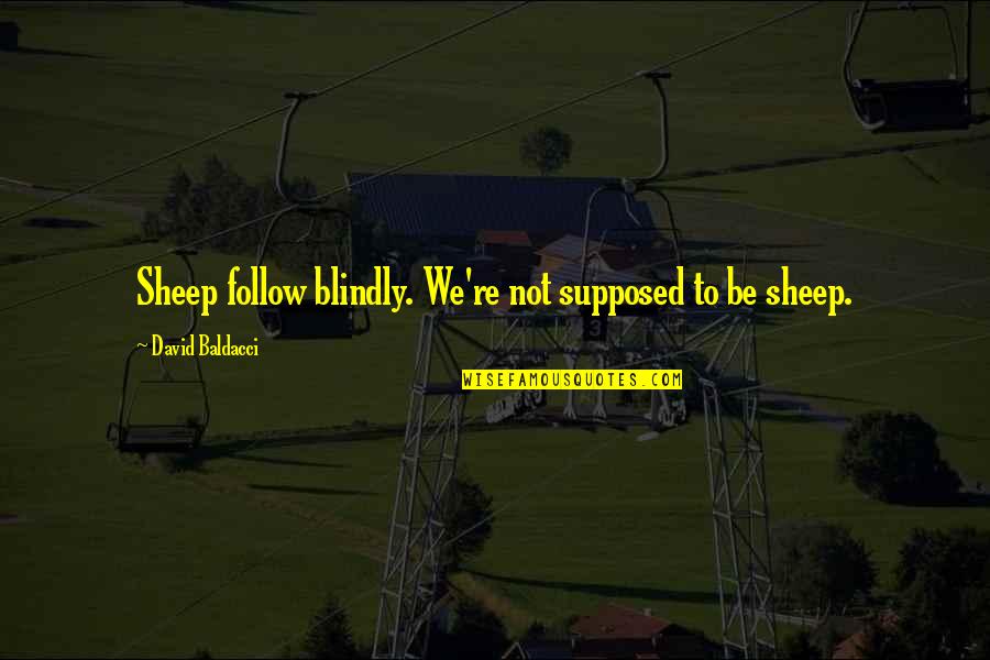 No Makeup Tumblr Quotes By David Baldacci: Sheep follow blindly. We're not supposed to be