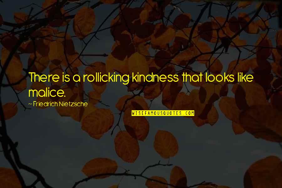 No Malice Quotes By Friedrich Nietzsche: There is a rollicking kindness that looks like