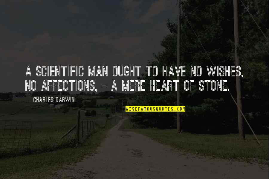No Man Quotes By Charles Darwin: A scientific man ought to have no wishes,