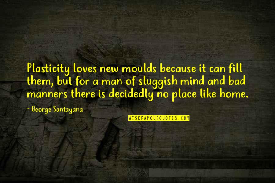 No Manners Quotes By George Santayana: Plasticity loves new moulds because it can fill