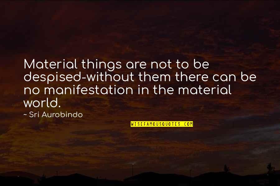 No Material Things Quotes By Sri Aurobindo: Material things are not to be despised-without them